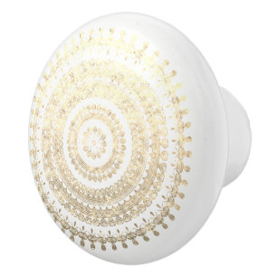 Bouton De Porte En Céramique EFF métallique de mandala tribal de cercle de Boho