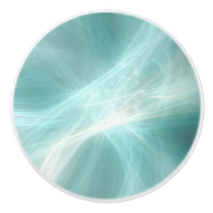 Bouton De Porte En Céramique Effet Abstrait - Turquoise