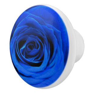 Bouton De Porte En Céramique Elégant bleu rose bleu fleurs bleu bleu bleu flora