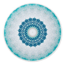 Elégant bleu turquoise bleu floral Mandala