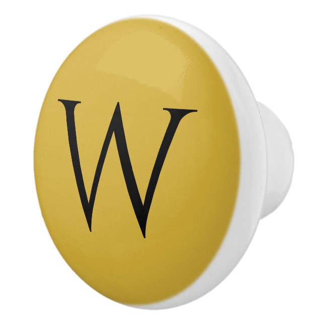 Bouton De Porte En Céramique Élégant Monogram M Gold Ceramic Furniture Knob (Droite)