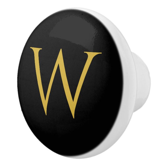Bouton De Porte En Céramique Élégant Monogramme Ceramic Furniture Knob (Droite)