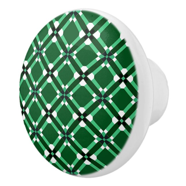 Bouton De Porte En Céramique Élégant motif vert (Droite)