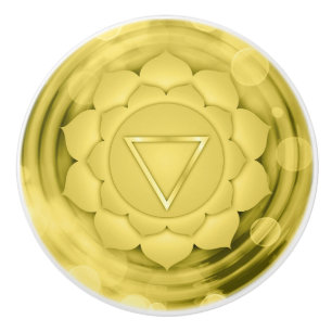 Bouton De Porte En Céramique Elégant or Chakra Zen Yoga méditation spirituelle