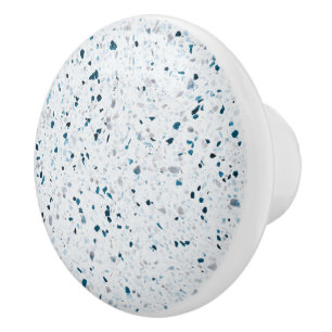 Bouton De Porte En Céramique Élégant rétro gris gris bleu vert Turquoise