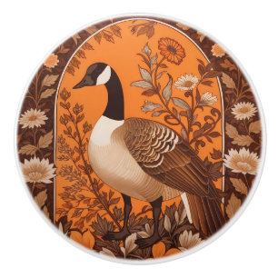 Bouton De Porte En Céramique Élégante Oie canadienne Inspirée de William Morris