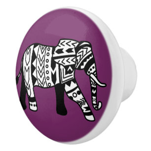 Bouton De Porte En Céramique Éléphant de Bohême