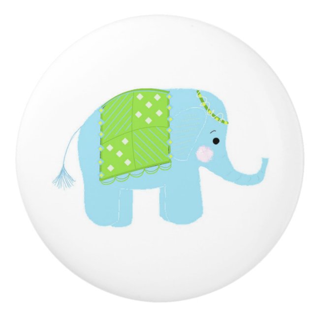 Bouton De Porte En Céramique Eléphant indien (Devant)
