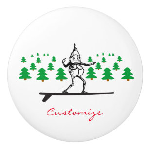 Bouton De Porte En Céramique Elfe sur la planche de surf Thunder_Cove