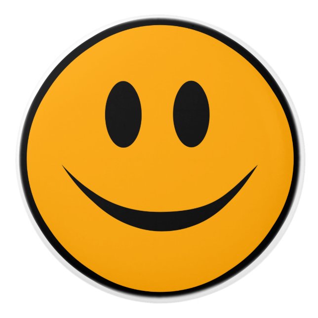 Bouton De Porte En Céramique Emoji du visage souriant (Devant)