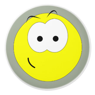 Bouton De Porte En Céramique Émoticône heureuse de visage