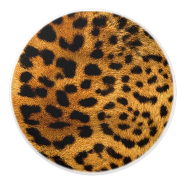 Bouton De Porte En Céramique Empreinte de léopard (Devant)