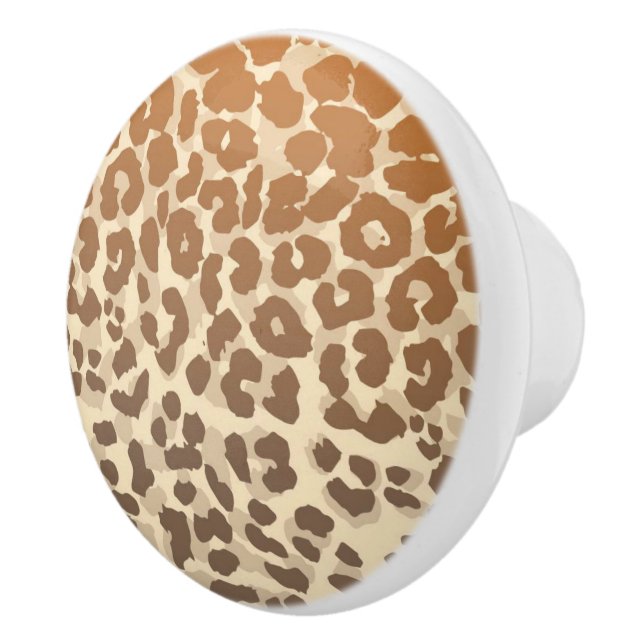 Bouton De Porte En Céramique Empreinte de léopard Ceramic Cabinet Knob (Droite)
