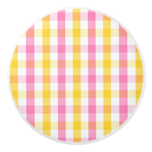 Bouton De Porte En Céramique En vichy du printemps (Devant)