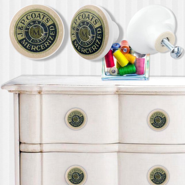 Bouton De Porte En Céramique Ephémère de couture vintage (Créateur téléchargé)