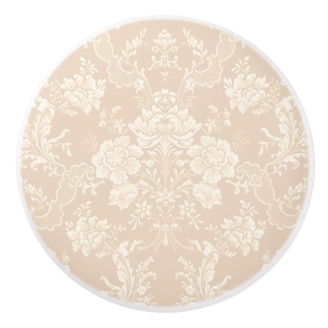 Bouton De Porte En Céramique Équipe romaine de Floral Damask (Devant)