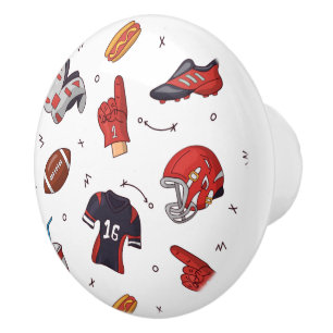 Bouton De Porte En Céramique Équipement sportif de football avec Motif aliment
