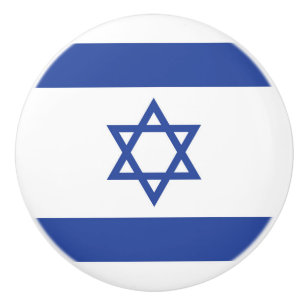 Bouton De Porte En Céramique Etat d'Israël Drapeau, Étoile de David Juifs