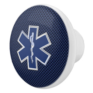 Bouton De Porte En Céramique Étoile de style de fibre de carbone d'infirmier d