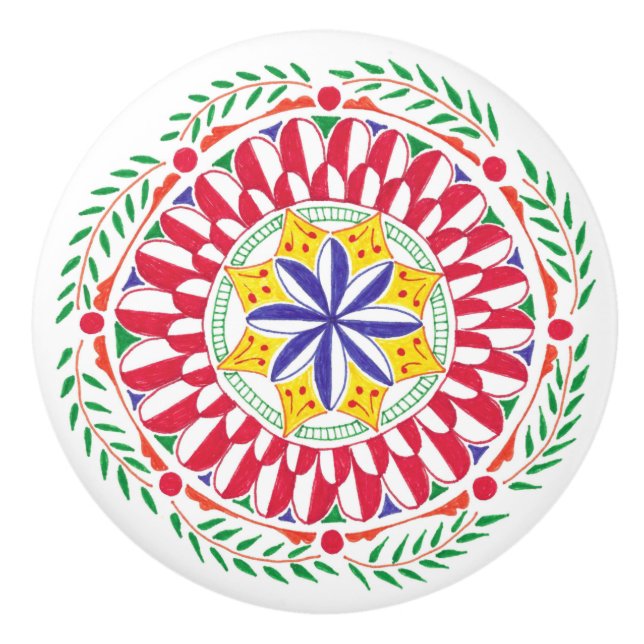 Bouton De Porte En Céramique Étoile sicilienne (Devant)