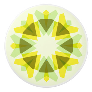 Bouton De Porte En Céramique Étoile verte jaune vif Dopamine Décor Art Kitsch