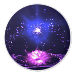 Bouton De Porte En Céramique Étoiles de fleurs de cristal de lotus de cristal d