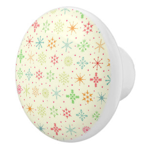 Bouton De Porte En Céramique Étoiles rétro Knob