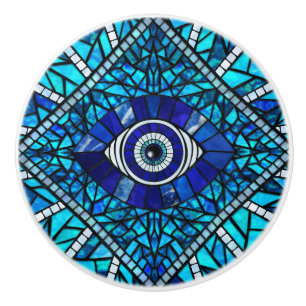 Bouton De Porte En Céramique Evil Oeil Amulet Mosaic Art