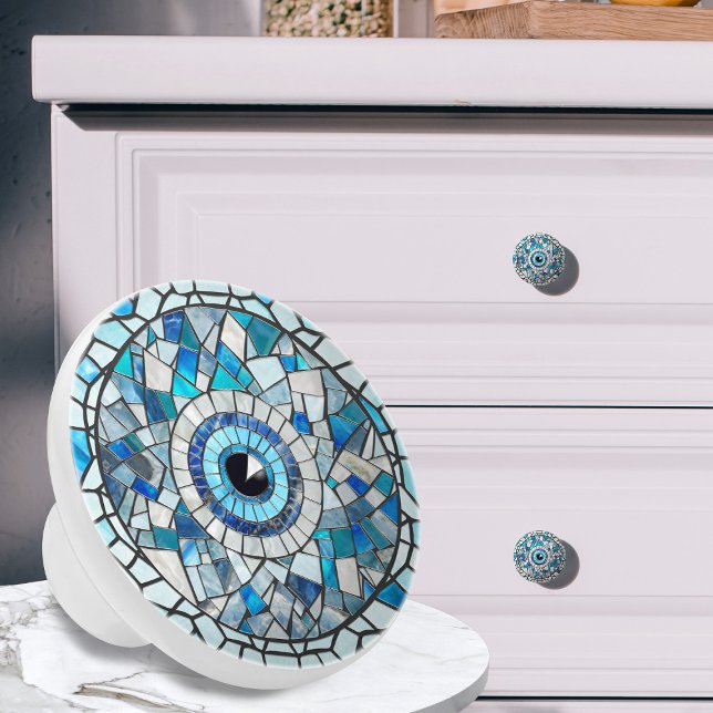 Bouton De Porte En Céramique Evil Oeil Amulet Mosaic Art (Créateur téléchargé)