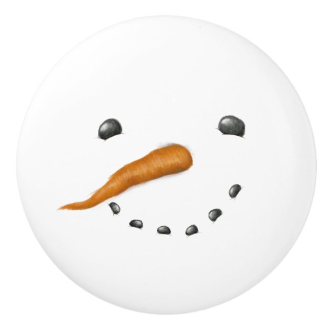 BOUTON DE PORTE EN CÉRAMIQUE FACE À LA NEIGE (Devant)