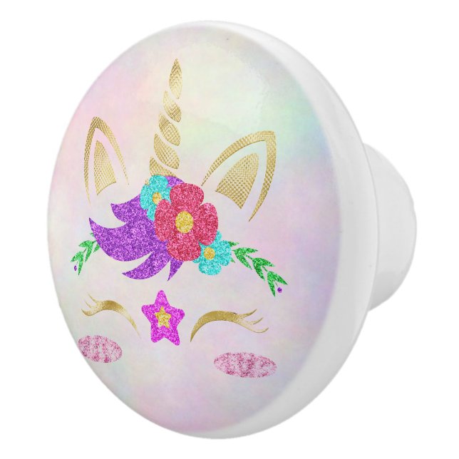 Bouton De Porte En Céramique Face de licorne (Droite)