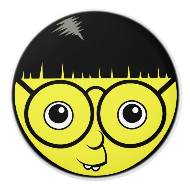 Bouton De Porte En Céramique Face nerd (Devant)