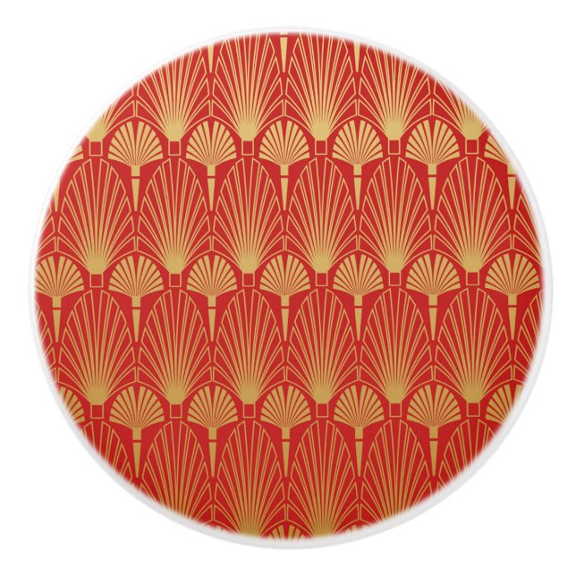Bouton De Porte En Céramique Fan Motif Art Déco Ceramic Knows (Devant)