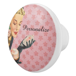 Bouton De Porte En Céramique Femme vintage avec des vanités Personnaliser Dress