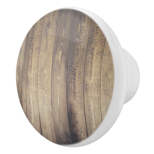 Bouton De Porte En Céramique Ferme Cuvette rustique en bois (Droite)