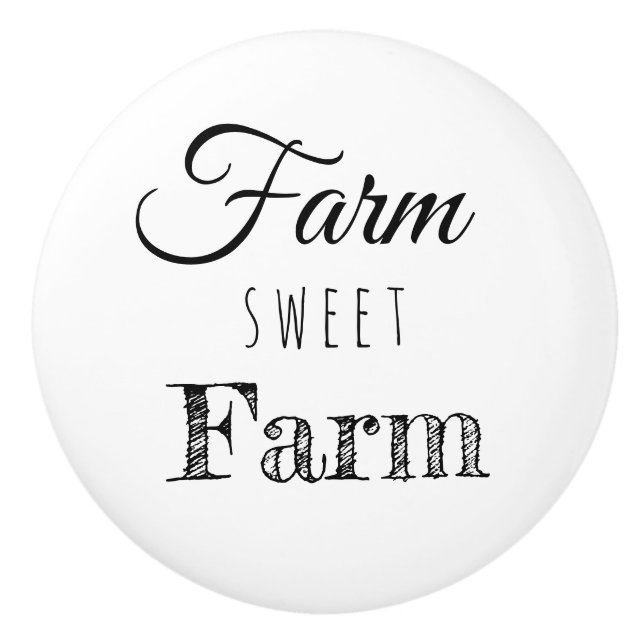 Bouton De Porte En Céramique Ferme Sweet Farm Rustic (Devant)