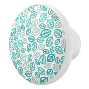 Bouton De Porte En Céramique Feuille Print Ceramic Cabinet Knob