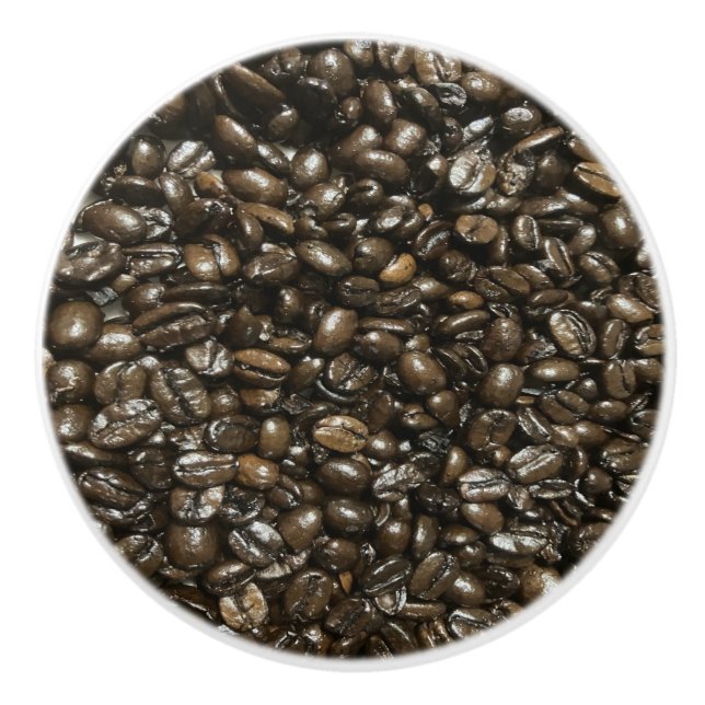 Bouton De Porte En Céramique Fèves de café (Devant)