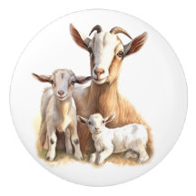 Fier chèvre maman et enfants
