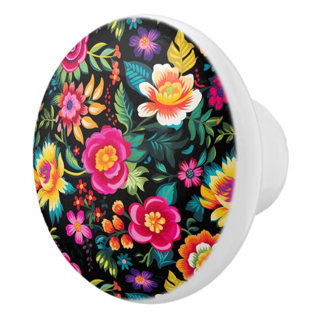 Bouton De Porte En Céramique Fiesta Floral Extravaganza (Droite)