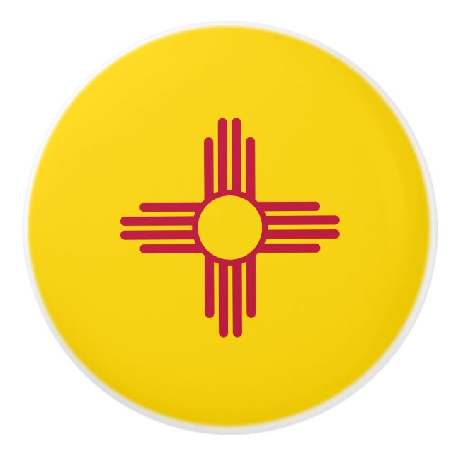 Bouton De Porte En Céramique Flag du Nouveau-Mexique (Devant)