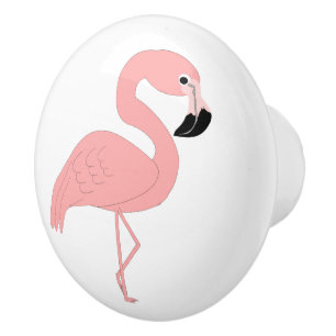 Bouton De Porte En Céramique Flamant rose