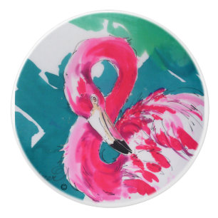 Bouton De Porte En Céramique Flamant rose fabuleux