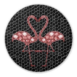Bouton De Porte En Céramique Flamant rose rose