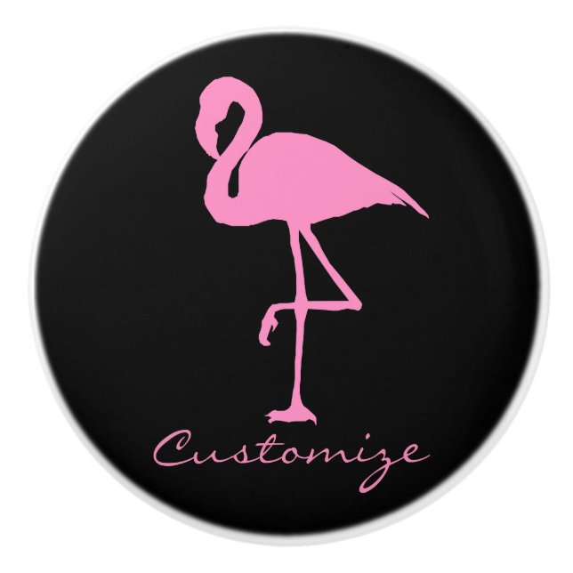 Bouton De Porte En Céramique Flamant rose rose Thunder_Cove (Devant)