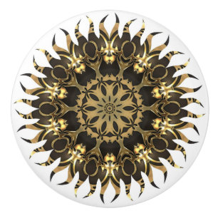 Bouton De Porte En Céramique Flamme d'or de Sun