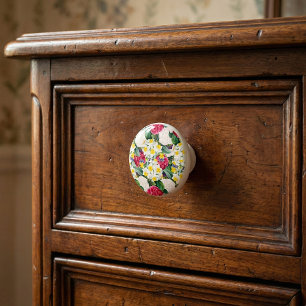 Bouton De Porte En Céramique Fleur botanique vintage