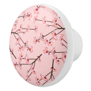Bouton De Porte En Céramique Fleur de cerise