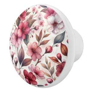 Bouton De Porte En Céramique Fleur de cerise