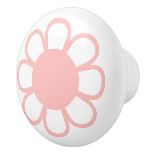 Bouton De Porte En Céramique Fleur super Retro joyeux 60s les années 70 esthéti